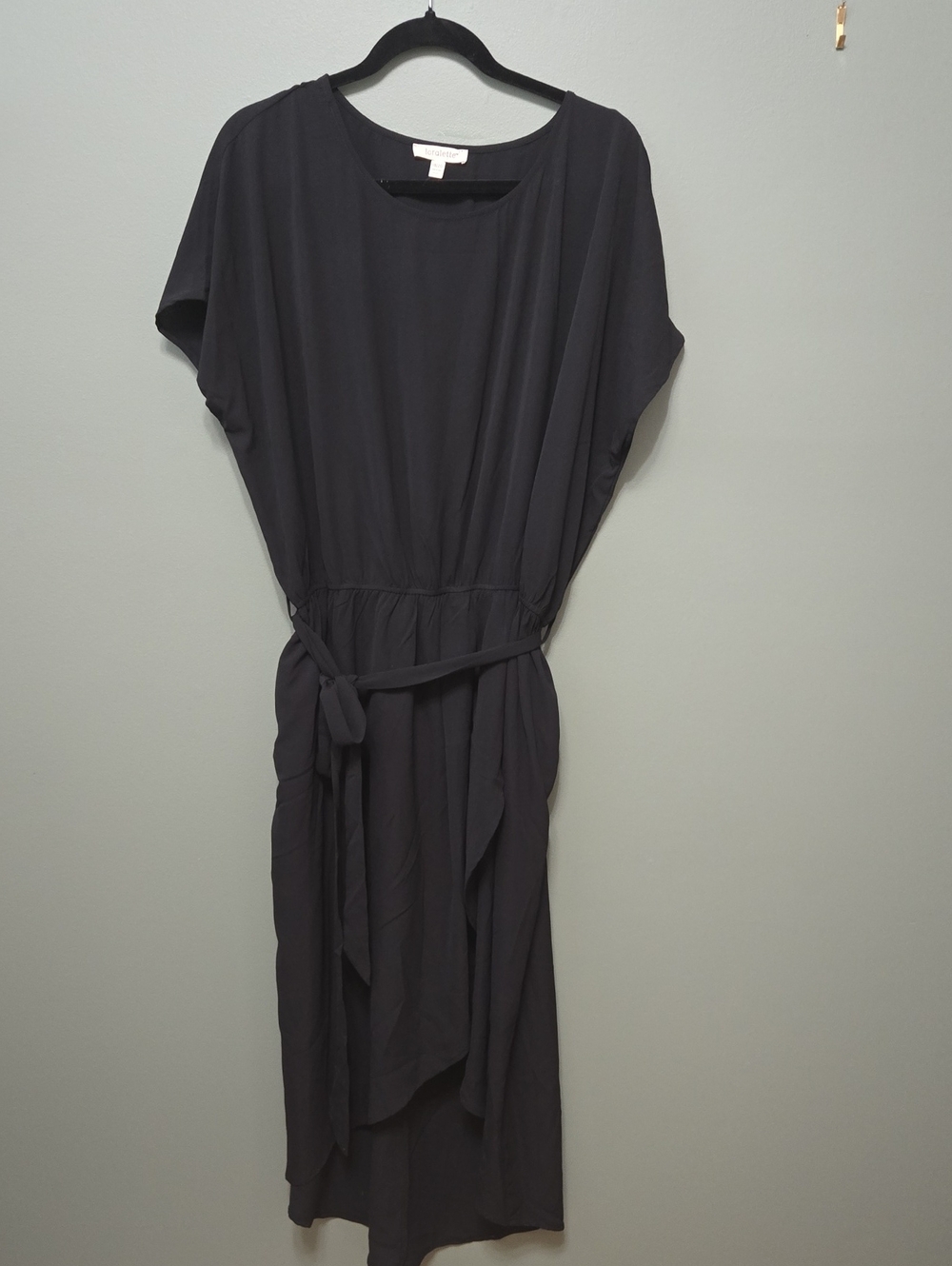 Loralette Black Midi Dress with Waist Tie SZ 18/20